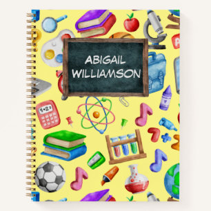 Kute Waterverf Terug naar schoolspullen Kleurrijk Notitieboek