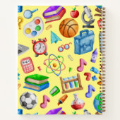 Kute Waterverf Terug naar schoolspullen Kleurrijk Notitieboek (Achterkant)