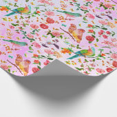Kute Waterverf vogelwrapppapier Cadeaupapier (Hoek)