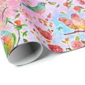 Kute Waterverf vogelwrapppapier Cadeaupapier (Rol Hoek)