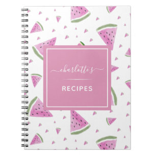 Kute Waterverf Watermeloen Patroon Sweet Recipe Notitieboek