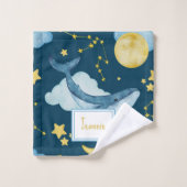 Kute Waterverf Whales Seamless Pattern Kinder Bad Handdoek (Wasdoekje)