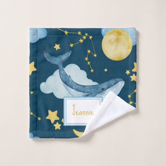 Kute Waterverf Whales Seamless Pattern Kinder Bad Handdoek
