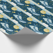 Kute Waterverf Whales Seamless Pattern Kinder Cadeaupapier (Hoek)