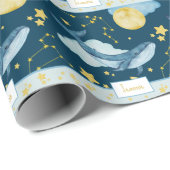 Kute Waterverf Whales Seamless Pattern Kinder Cadeaupapier (Rol Hoek)