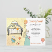 Kute Waterverf Zwangerschap Baby Boy Aankondiging (Staand voorkant)