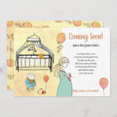 Kute Waterverf Zwangerschap Baby Boy Aankondiging (Voorkant / Achterkant)