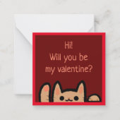 Kute Waving Cat Valentijns Notitiekaartje (Voorkant)