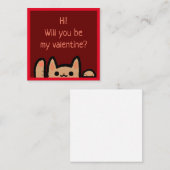 Kute Waving Cat Valentijns Notitiekaartje (Voorkant / Achterkant)