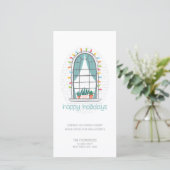 Kute We hebben een nieuwe House Flat Holiday Card (Staand voorkant)