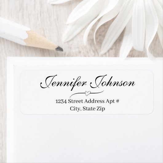 Kute Weduwscript Return Address Envelope Label (Insitu)