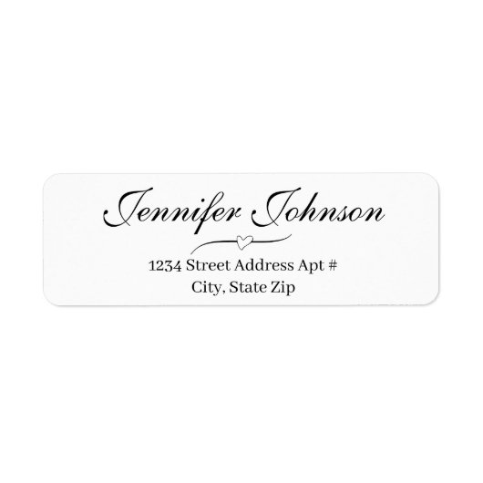 Kute Weduwscript Return Address Envelope Label (Voorkant)