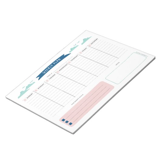 Kute weekly Planner-laptop Notitieblok (Schuin)