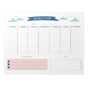 Kute weekly Planner-laptop Notitieblok
