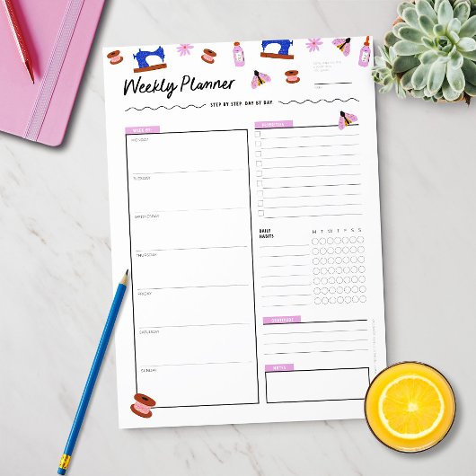 Kute Weekly Planner voor ambachtslieden Notitieblok