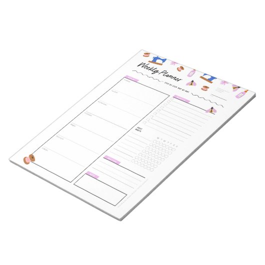 Kute Weekly Planner voor ambachtslieden Notitieblok (Schuin)