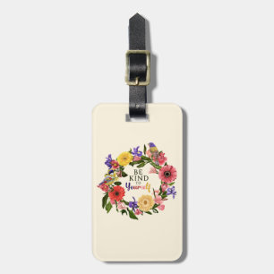 Kute wees aardig voor jezelf, van Floral Quote Bagagelabel