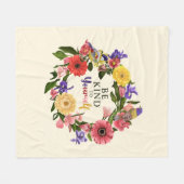 Kute wees aardig voor jezelf, van Floral Quote Fleece Deken (Voorkant (Horizontaal))