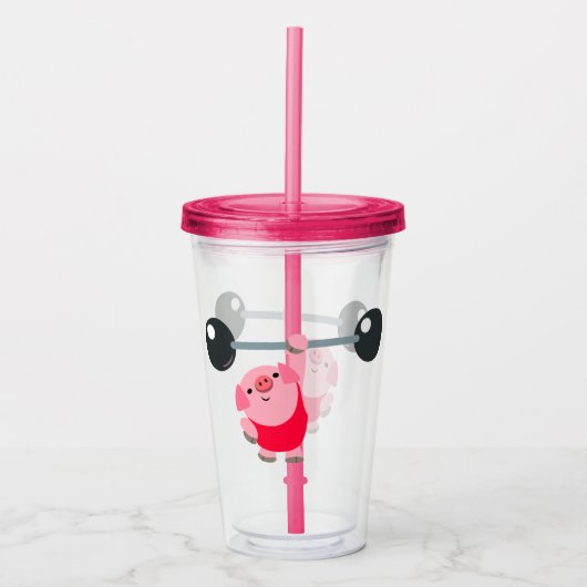 Kute WeightCartoon Pig Acryl Drinkbeker (Voorkant)