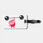 Kute WeightCartoon Pig Bagagelabel (Achterkant horizontaal)