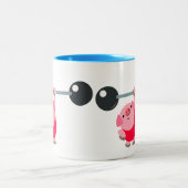 Kute WeightCartoon Pig Tweekleurige Koffiemok (Center)