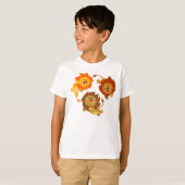 Kute Weightless Cartoon Lions Children T-Shirt (Voorkant volledig)