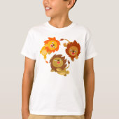 Kute Weightless Cartoon Lions Children T-Shirt (Voorkant)
