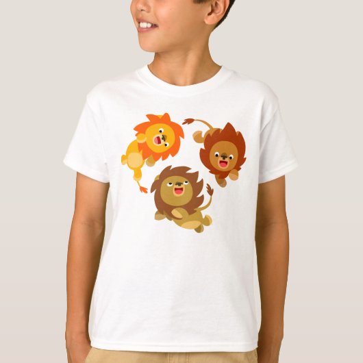 Kute Weightless Cartoon Lions Children T-Shirt (Voorkant)