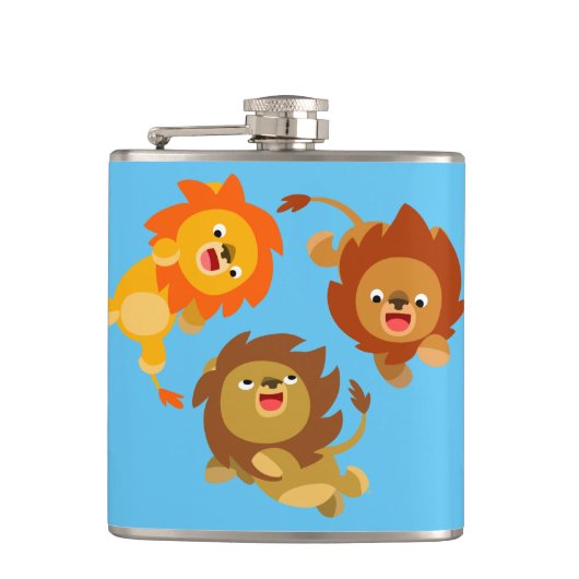 Kute Weightless Cartoon Lions Hip Flask Heupfles (Voorkant)
