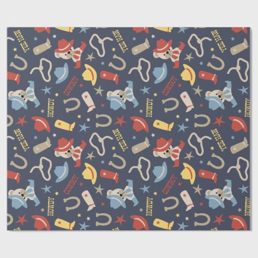 Kute Western Baby Cowboy Beer Wrapping Paper Cadeaupapier (Vlak)