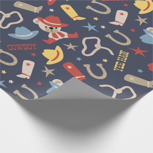 Kute Western Baby Cowboy Beer Wrapping Paper Cadeaupapier (Hoek)