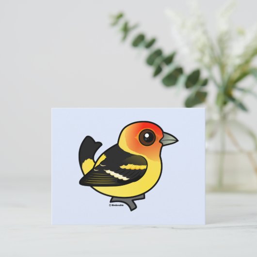 Kute Westerne Tanager Briefkaart (Staand voorkant)