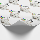 Kute Westie Dog en Paw Print Art Wrapping Paper Cadeaupapier (Hoek)