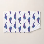 Kute Whale Art Tekening in Ocean Blue en White Bad Handdoek (Handdoek)