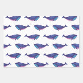 Kute Whale Art Tekening in Ocean Blue en White Inpakpapier Vel (Voorkant)