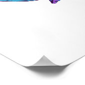 Kute Whale Art Tekening in Ocean Blue Poster (Hoek)