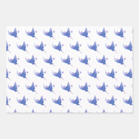 Kute Whale, Manta Ray en Jellyfish Birthday Inpakpapier Vel (Voorkant 3)