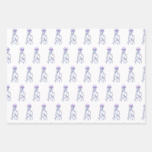 Kute Whale, Manta Ray en Jellyfish Birthday Inpakpapier Vel (Voorkant 2)