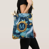 Kute Whale Nautical Ship Porthole Monogram Tote Bag (Dichtbij)
