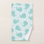 Kute Whale Patroon op Blauwgroen blauwe Kinder bad Bad Handdoek (Handdoek)