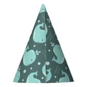 Kute Whale Patroon op Blauwgroen Blauwe Kinderen v Feesthoedjes (Achterkant)