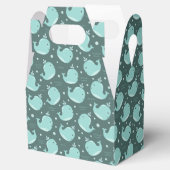 Kute Whale Pattern op Blauwgroen Blauwe Kinderen Bedankdoosjes (Geopend)