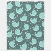 Kute Whale Pattern op Blauwgroen Blauwe Kinderen Fleece Deken (Voorkant)