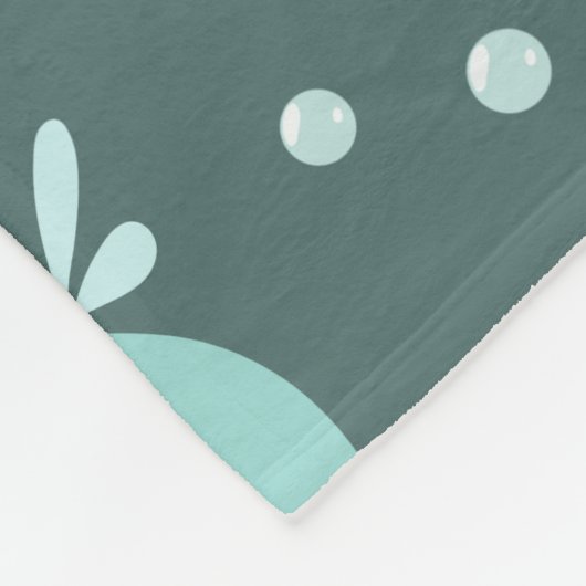 Kute Whale Pattern op Blauwgroen Blauwe Kinderen Fleece Deken (Hoek)