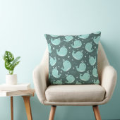 Kute Whale Pattern op Blauwgroen Blauwe Kinderen Kussen (Stoel)