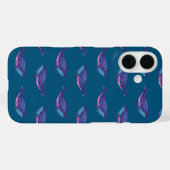 Kute Whale Trekpatroon in Ocean Blue Case-Mate iPhone Case (Achterkant (horizontaal))
