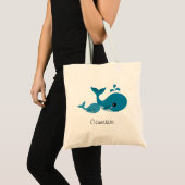 Kute whales gepersonaliseerde naam canvas tas voor (Voorkant (product))