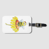 Kute Whimsical Bee op een Bloem Bagagelabel (Voorkant (horizontaal))