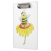Kute Whimsical Bee op een Bloem Klembord (Links)