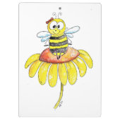Kute Whimsical Bee op een Bloem Klembord (Achterkant)